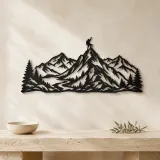 Climber Summit Moment Metal Wall Art | Nature Silhouette Decor - lifestyle view 3