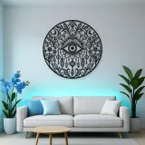 Evil Eye Floral Metal Wall Art | Spiritual Boho Metal Decor