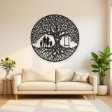 Family Roots Tree Metal Wall Art | Family Silhouette Decor