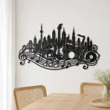Musical City Skyline Metal Wall Art | Travel and City Wall Decor - lifestyle view 4