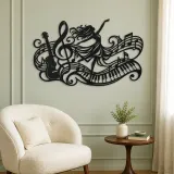 Dancing Treble Flow Metal Wall Art | Music Room Wall Decor - lifestyle view 2