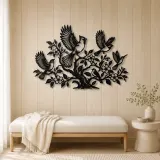 Birds Rising from Tree Metal Wall Art | Wildlife Silhouette Decor - lifestyle view 5