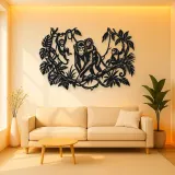 Monkey Jungle Vine Metal Wall Art | Wildlife Silhouette Decor