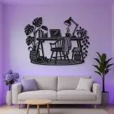 Desk and Lamp Metal Wall Art | Cozy Home Metal Decor
