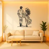 Hand in Hand Stroll Metal Wall Art | Romantic Couple Decor