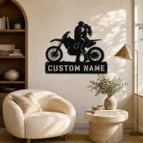 Personalized Dirt Bike Couple Metal Wall Art - lifestyle view 5