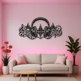 Headphones Sound Wave Metal Wall Art | Music Room Wall Decor