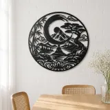 Zen Enso Mountain Metal Wall Art | Nature Silhouette Decor - lifestyle view 4