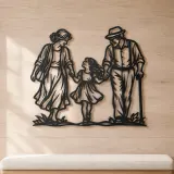 Grandparents Grandchild Metal Wall Art | Family Silhouette Decor - lifestyle view 5