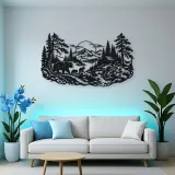 Bear Forest Trail Metal Wall Art | Wildlife Silhouette Decor