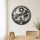 Comet Trail Curve Metal Wall Art | Nature Silhouette Decor - lifestyle view 4