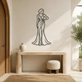 Satin Gown Silhouette Metal Wall Art | Fashion Figure Wall Decor - lifestyle view 3
