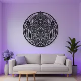 Celestial Hamsa Metal Wall Art | Spiritual Boho Metal Decor