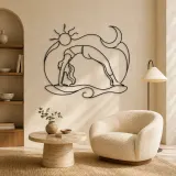 Garland Pose Grounded Metal Wall Art | Yoga and Meditation Wall Decor - lifestyle view 5