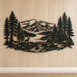 Endless Evergreen Horizon Metal Wall Art | Nature Silhouette Decor - lifestyle view 5