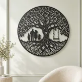Family Roots Tree Metal Wall Art | Family Silhouette Decor - lifestyle view 2