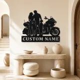 Personalized Touring Motorcycle Family of Four Metal Wall Art - lifestyle view 3