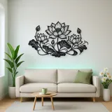 Lotus Bloom Balance Metal Wall Art | Botanical Metal Wall Decor