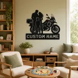 Personalized Adventure Motorcycle Family Metal Wall Art - lifestyle view 4