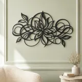 Geometric Flower Flow Metal Wall Art | Modern Abstract Metal Decor - lifestyle view 2
