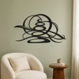 Zen Stone Arcs Metal Wall Art | Modern Abstract Metal Decor - lifestyle view 2