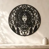 Mandala Moon Metal Wall Art | Spiritual Boho Metal Decor - lifestyle view 3