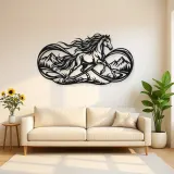 Infinite Horse Line Metal Wall Art | Equestrian Wall Decor