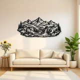 Canyon Mountain Flow Metal Wall Art | Nature Silhouette Decor