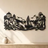 Greek Island Sail Metal Wall Art | Coastal and Nautical Wall Decor - lifestyle view 3