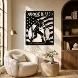 Personalized Female Softball Batter Vertical Flag Metal Wall Art - lifestyle view 5