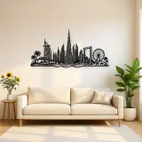 Dubai Skyline Arc Metal Wall Art | Travel and City Wall Decor