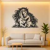 Two Horses Embrace Metal Wall Art | Equestrian Wall Decor