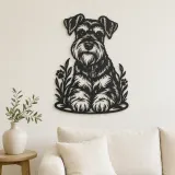 Retrato de Schnauzer Cartel de Metal | Decoración Silueta para Amantes de Mascotas