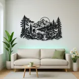 Hiker in the Woods Metal Wall Art | Nature Silhouette Decor