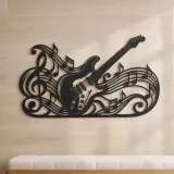Guitar Melody Flow Metal Wall Art | Music Room Wall Decor - lifestyle view 5