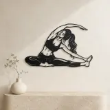 Seated Side Stretch Metal Wall Art | Movement Silhouette Decor - lifestyle view 3