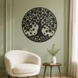 Autumn Leaf Tree Metal Wall Art | Botanical Metal Wall Decor - lifestyle view 2
