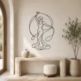 Woman with Silk Ribbon Metal Wall Art | Feminine Figure Wall Decor - lifestyle view 3
