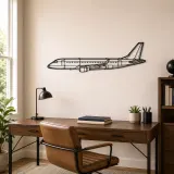 EMJ-175 Airplane Silhouette Metal Wall Art, Metal Aircraft Silhouette, Aviation Wall Decor, Aviator Decor - lifestyle view 4