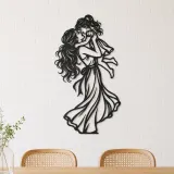 Single Mother Child Metal Wall Art | Family Silhouette Decor - lifestyle view 4