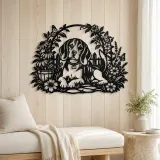 Beagle Garden Metal Wall Art | Pet Lover Silhouette Decor - lifestyle view 5