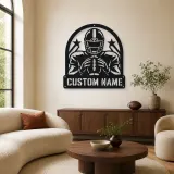 Décoration murale en métal personnalisée - Joueur de football étoiles montantes