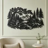 Fox beneath the Trees Metal Wall Art | Wildlife Silhouette Decor - lifestyle view 2