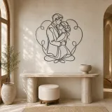 Forehead Kiss Couple Metal Wall Art | Romantic Couple Decor - lifestyle view 3