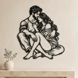 Seated Cuddle Metal Wall Art | Romantic Couple Decor - lifestyle view 3