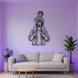 Father Son Shoulders Metal Wall Art | Family Silhouette Decor