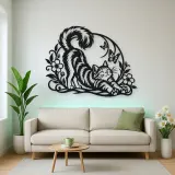 Cat Stretch Flow Metal Wall Art | Pet Lover Silhouette Decor
