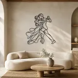 Tango Close Embrace Metal Wall Art | Couple Dance Wall Decor - lifestyle view 3