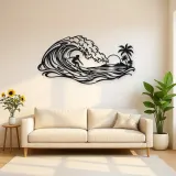 Surfer on the Curl Metal Wall Art | Coastal and Nautical Wall Decor