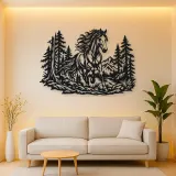 Horse in Forest Metal Wall Art | Equestrian Wall Decor